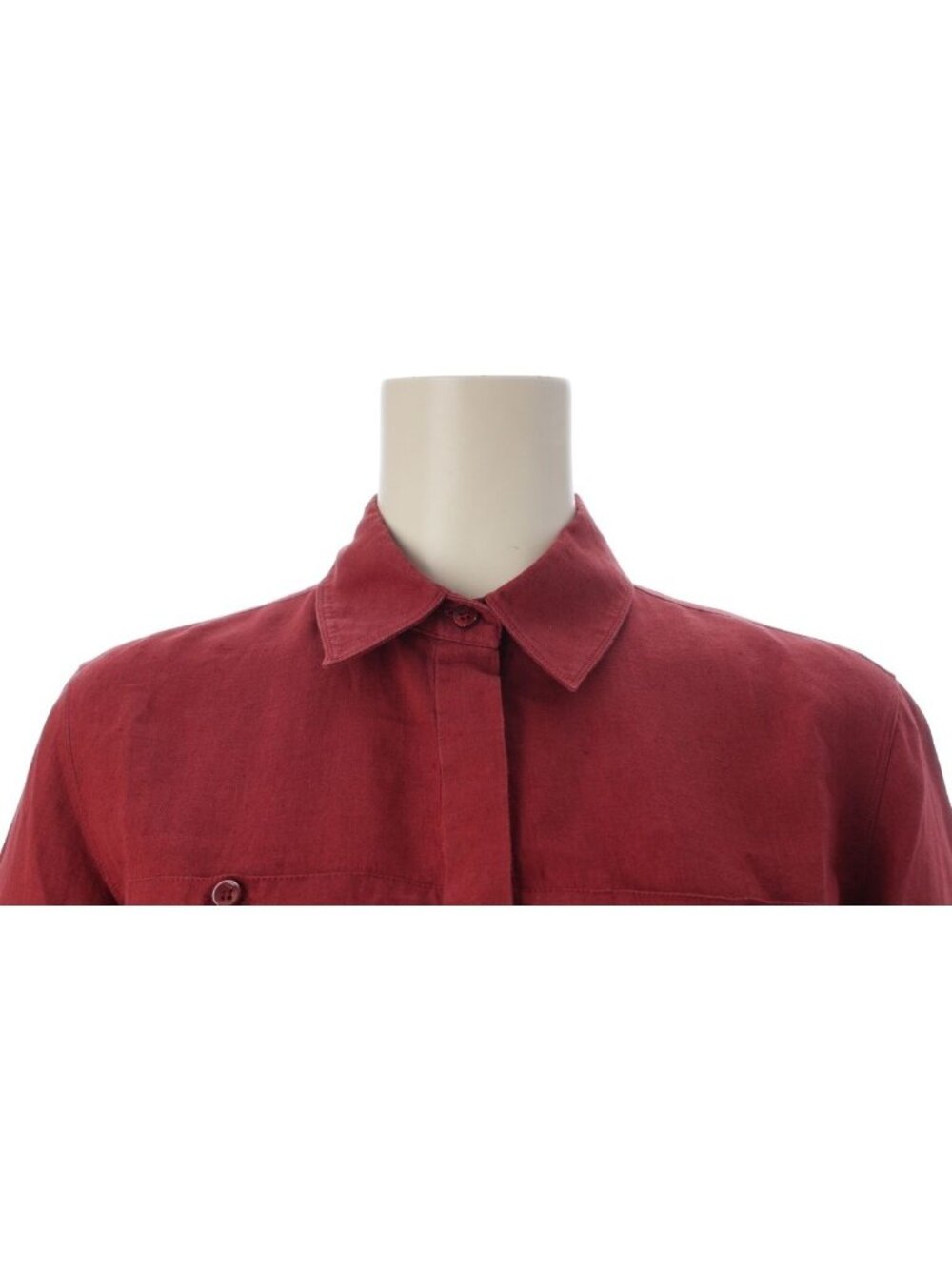 Loro Piana Linen Logo Button Long Sleeve Shirt 3/4 Bordeaux - Picture 5 of 10